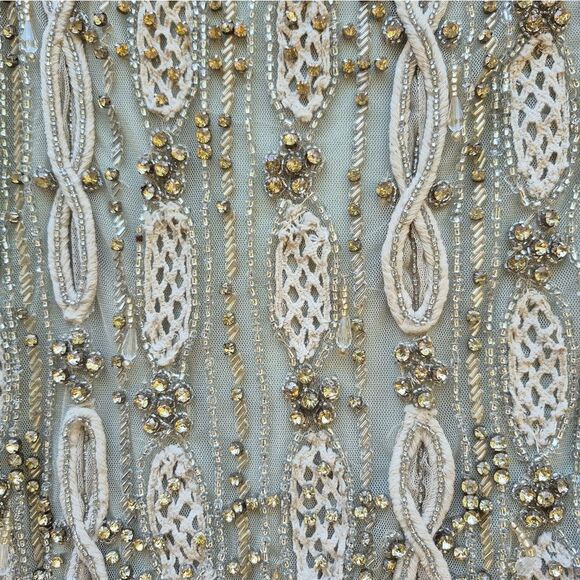 MAC DUGGAL 10077 Green Embellished Mesh Long Sleeve A Line Gown - Picture 10 of 15